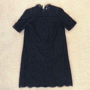 CeCe Black Lace Mock Neck Shift Dress